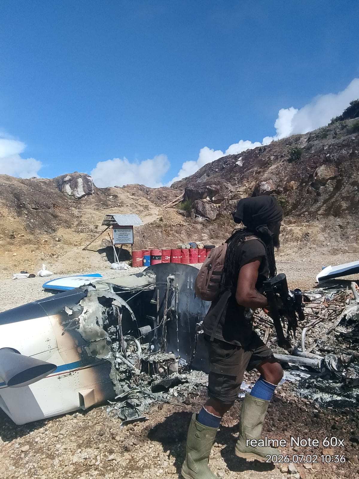 TPNPB Klaim Tembak Pilot Warga Amerika dan Bakar Pesawat di Yahukimo