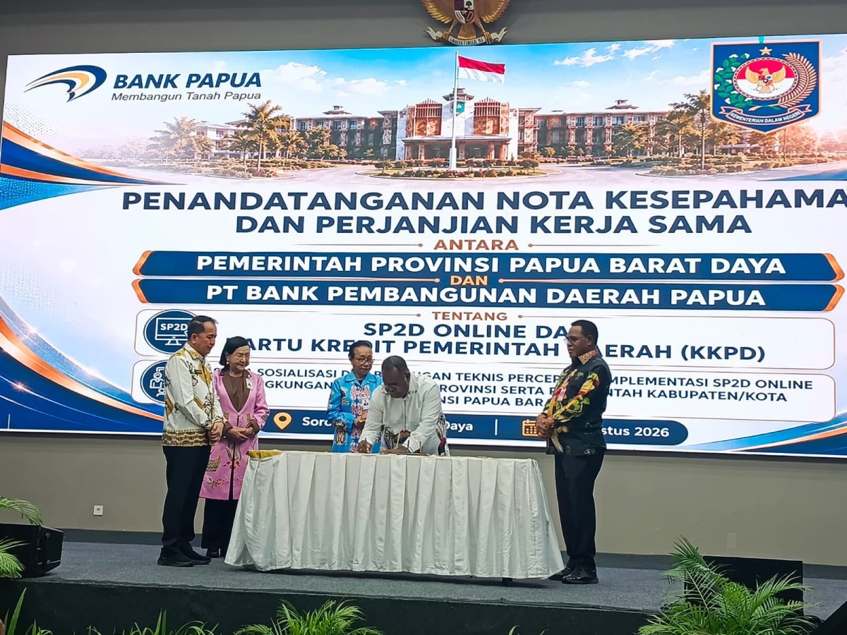 Papua Barat Daya dan Bank Papua Teken MoU, Percepat Digitalisasi Keuangan Daerah
