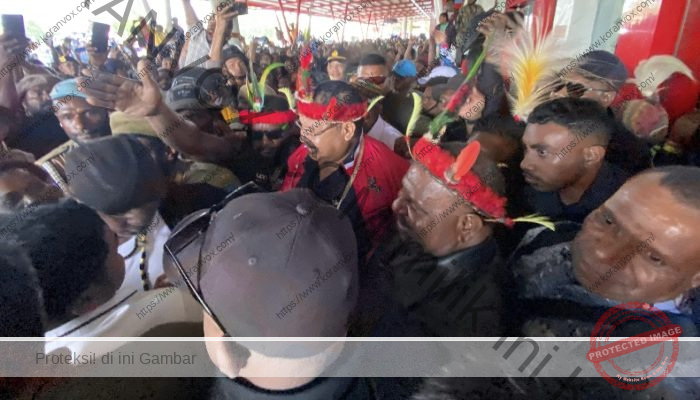 Penjemputan Gubernur dan Wagub Papua Pegunungan di Bandara Wamena Kondusif