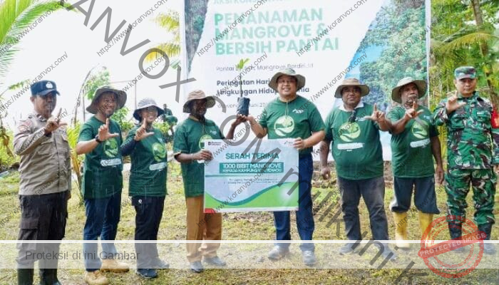 Konservasi Lingkungan, Kilang Kasim dan Masyarakat Tanam 1.000 Pohon Mangrove di Pantai Wawenagu