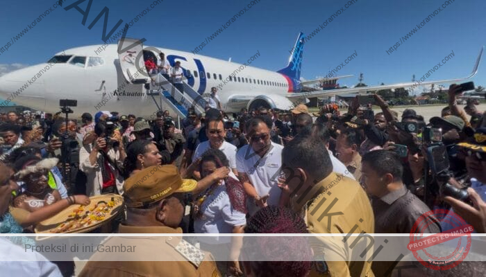 Gubernur : Sriwijaya Air Penerbangan Perdana, Konektivitas Papua Pegunungan Semakin Terbuka