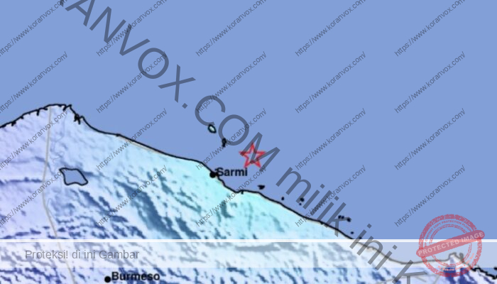 Gempa Bumi Tektonik M4,5 Guncang Kabupaten Sarmi, Papua