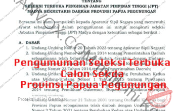 Siapa Calon Sekda Papua Pegunungan Selanjutnya? Pendaftaran Dibuka Mulai Hari Ini!