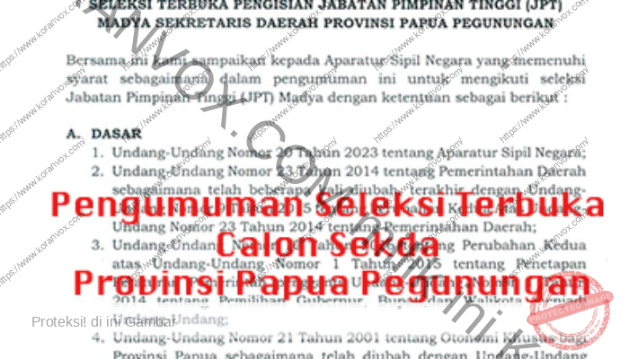 Siapa Calon Sekda Papua Pegunungan Selanjutnya? Pendaftaran Dibuka Mulai Hari Ini!